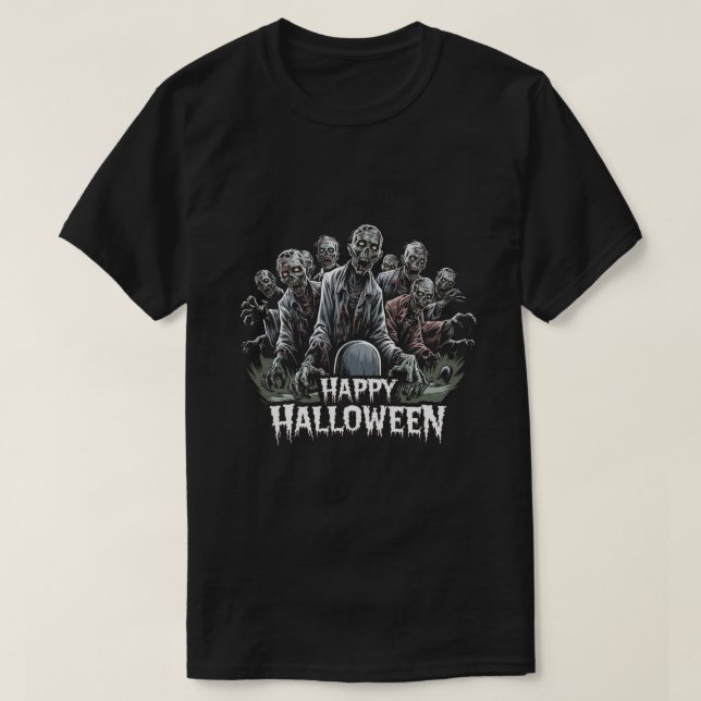T-shirt Zombies : Bonne Halloween (Design devant)