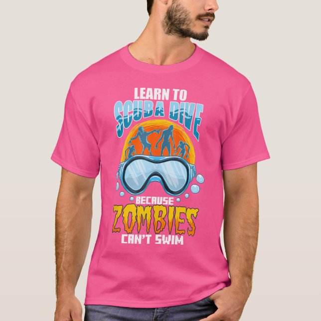 T-shirt Zombies Can'T Swim Funny Underwater Scuba Diving D (Devant)