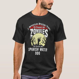 T-shirt Zombies Chien d'eau espagnol Halloween Éffrayant