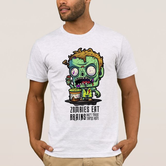 T-shirt Zombies Eat Brains (Devant)