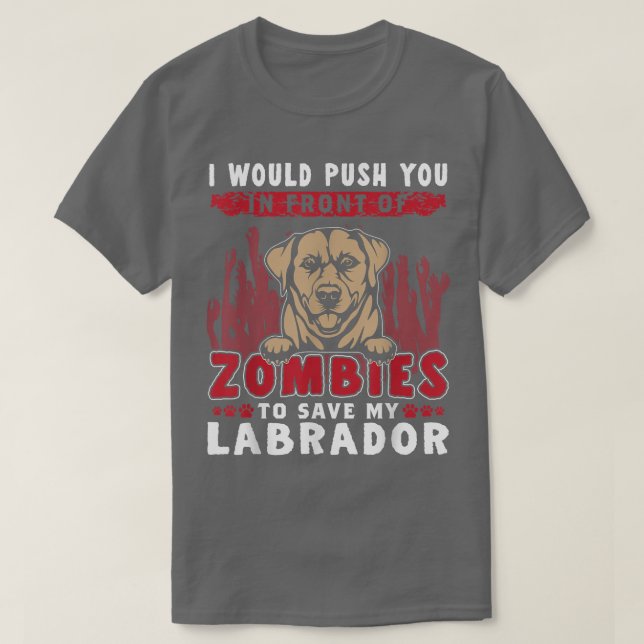 T-shirt Zombies pour sauver mon chien d'Halloween Labrador (Design devant)