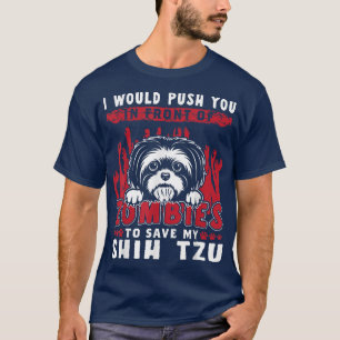 T-shirt Zombies Pour Sauver Mon Chien Shih Tzu Drôle Hallo