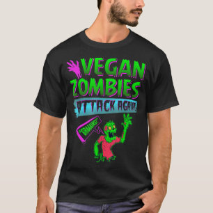 T-shirt Zombies Vegan Attaque de nouveau, Hallo végétarien