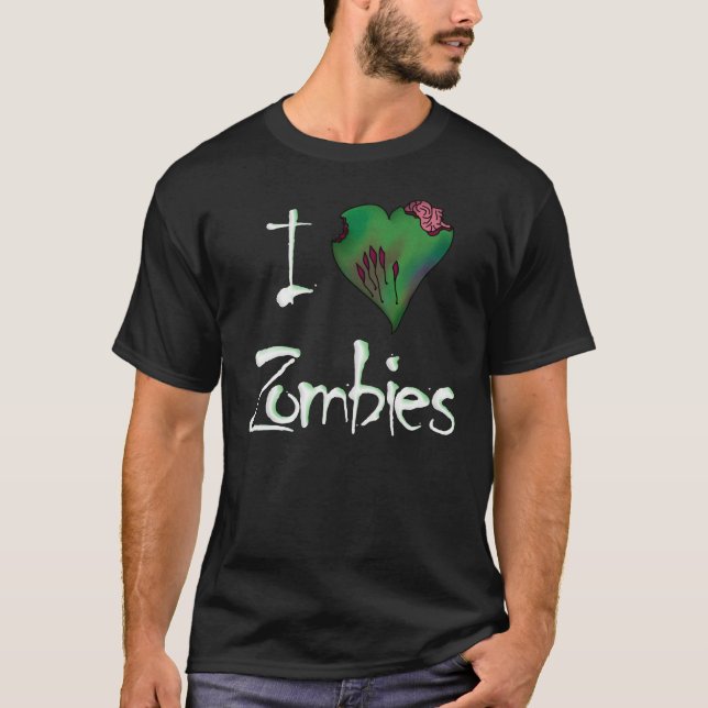 T-shirt Zombis de coeur - obscurité (Devant)