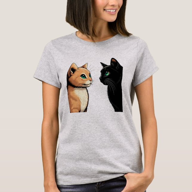 T-shirt Zonage de chat noir - Drôle Kitten meme (Devant)