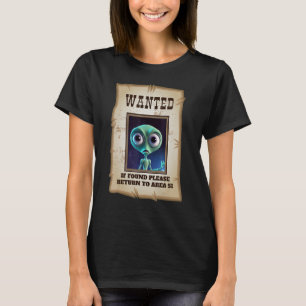 T-shirt Zone 51 Affiche Recherchée Amoureux Alien Drôle Co