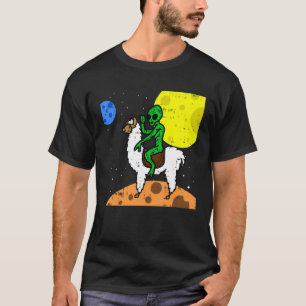 T-shirt Zone 51 Alien à Cheval Lama Espace Martien Amusant