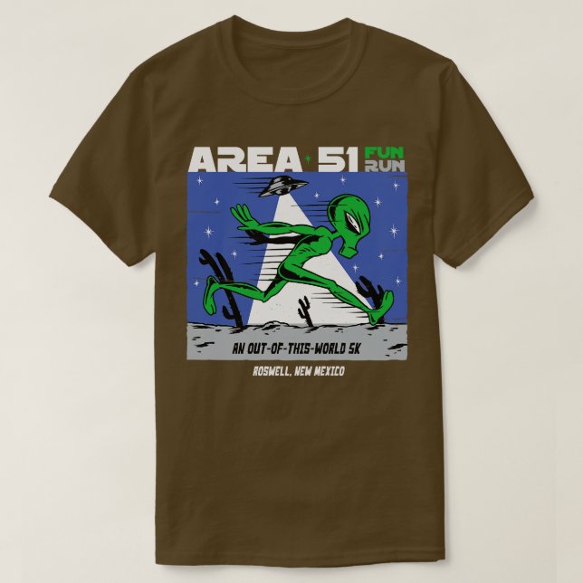 T-shirt Zone 51 Fun Run Funny Running (Design devant)