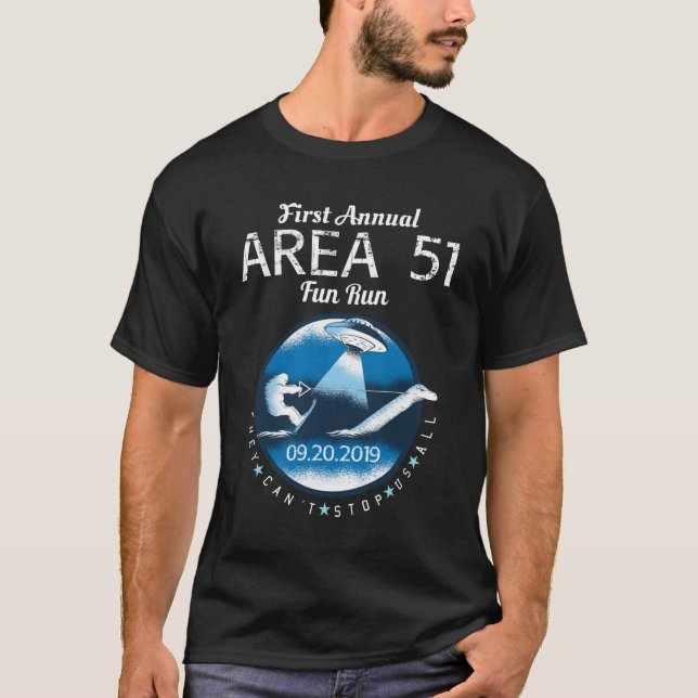 T-shirt Zone 51 Premier Alien de course de divertissement  (Devant)
