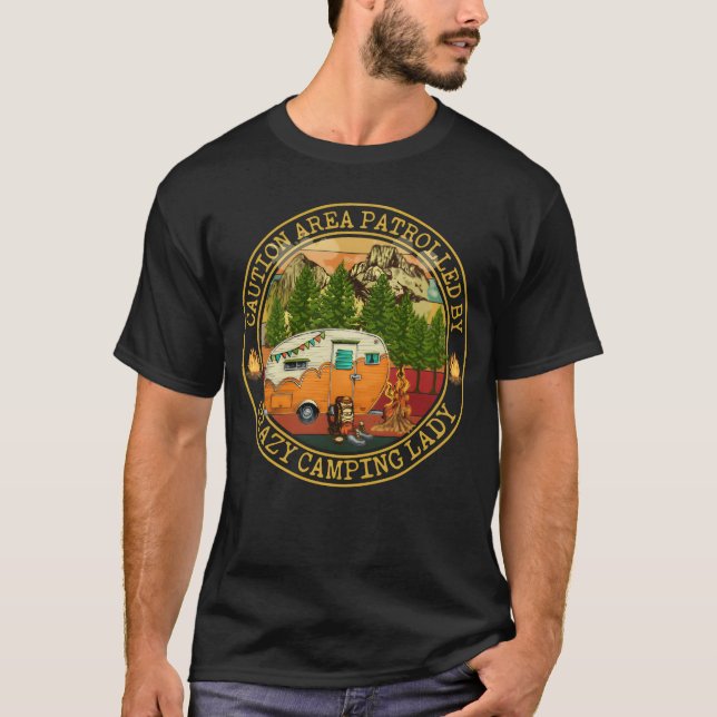 T-shirt Zone de prudence patrouillée par une dame de campi (Devant)