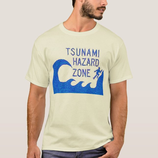 T-shirt Zone de risque de tsunami (Devant)