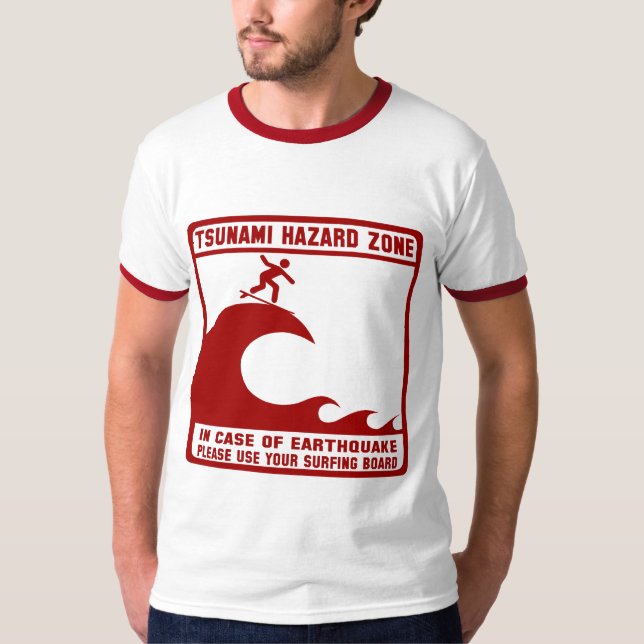T-shirt Zone de risque de tsunami (Devant)