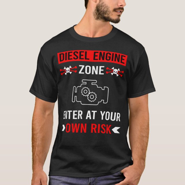T-shirt Zone de risque moteur diesel (Devant)