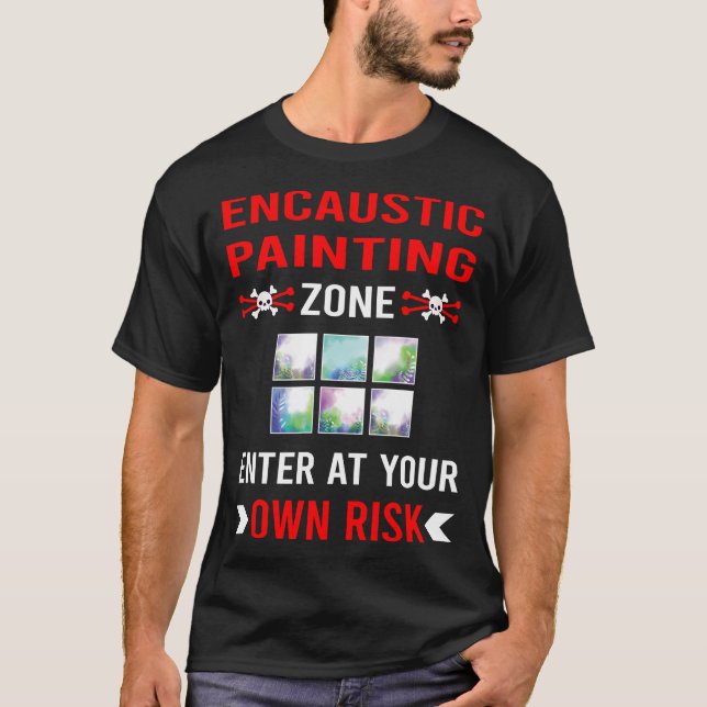 T-shirt Zone de risque peinture à l'encaustique (Devant)