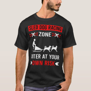 T-shirt Zone de risque traîneau à chiens course traîneau à