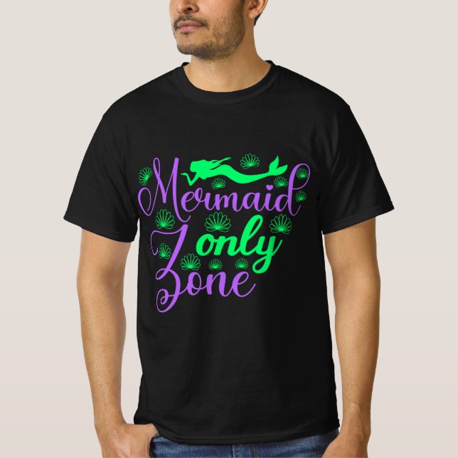 T-shirt Zone de sirène seulement dans Neon Green et Purple (Devant)