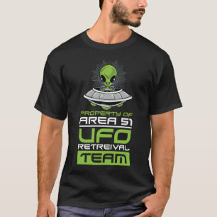 T-shirt Zone de soucoupe volante UFO Alien vert 51 Ufo