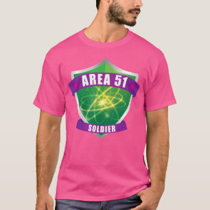 T-shirt Zone de tempête drôle Area 51 Soldat Alien Bouclie