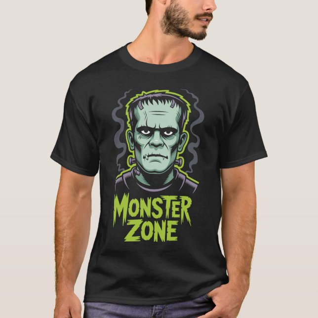 T-shirt Zone du monstre d'Halloween (Devant)