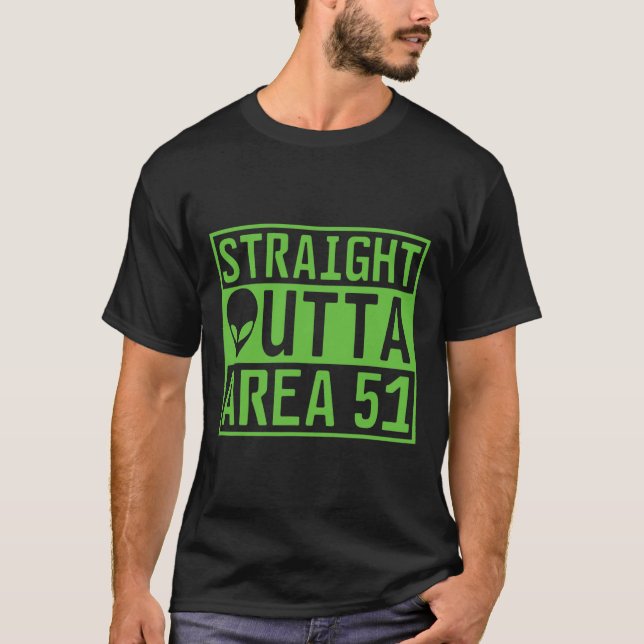 T-shirt Zone Extérieure Droite 51 Alien Ufo Chasse (Devant)