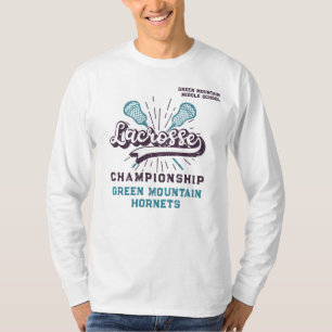 T-shirt Zone personnalisée Lacrosse Team Club Nom Numéro d