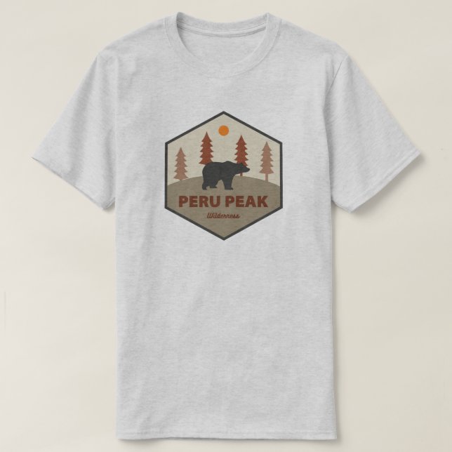 T-shirt Zone sauvage Peru Peak Vermont Ours (Design devant)
