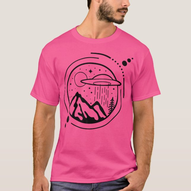 T-shirt Zone simple 51 Graphique d'art minimal Ufo Tattoo  (Devant)