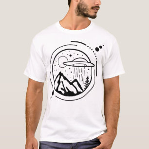 T-shirt Zone simple 51 Graphique d'art minimal Ufo Tattoo