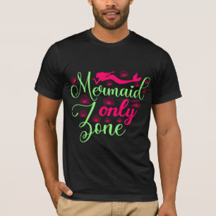 T-shirt Zone Sirène uniquement en rose chaud et vert néon