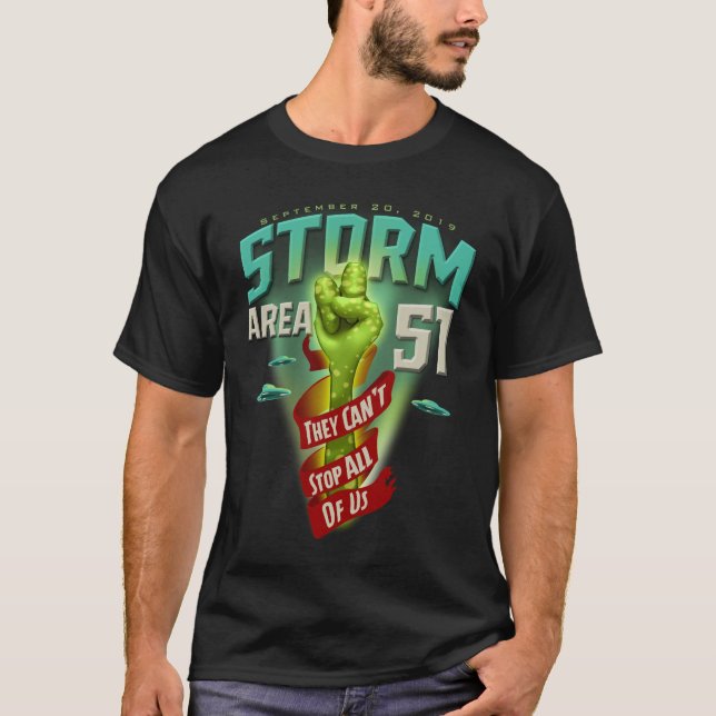T-shirt Zone tempête 51 OVNI qu'ils ne peuvent pas nous ar (Devant)