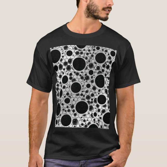 T-shirt Zones de bulles spatiales - Blanc/Argent (Devant)