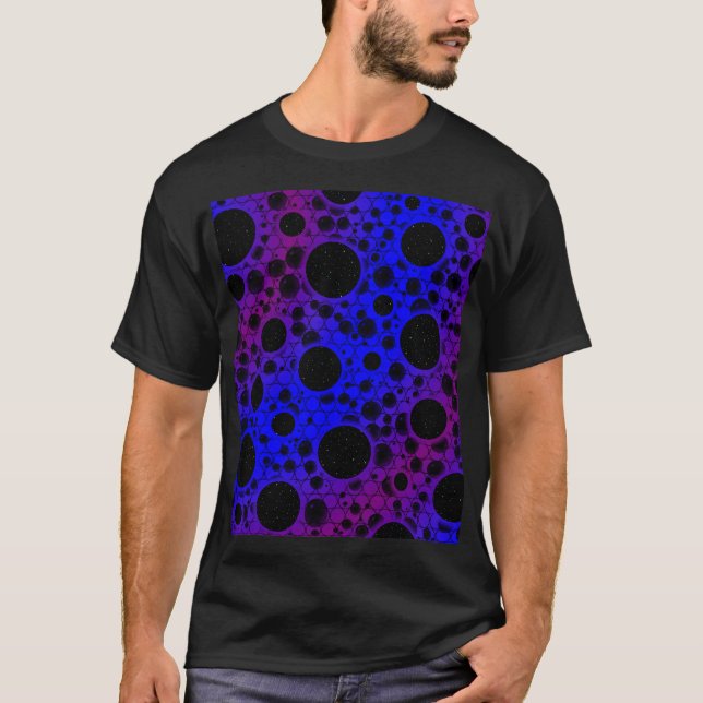 T-shirt Zones de bulles spatiales - Bleu/Violet (Devant)