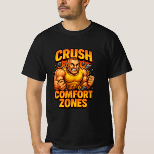 T-shirt Zones de confort de broyage Motivationnel Gym Cara