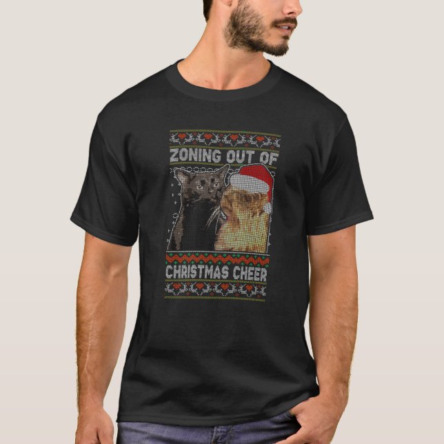 T-shirt Zoning Out Of Christmas Cheer Chat Staring Christm (Devant)