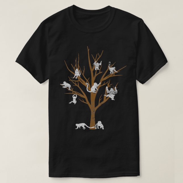 T-shirt Zoo animal cadeau Chimpanzé singe arbre (Design devant)