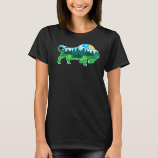 T-shirt Zoo Animal Extérieur Camping Personnes Buffalo Bi
