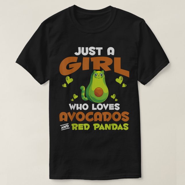 T-shirt Zoo Animal Just A Girl Who Loves Avocados and Red (Design devant)