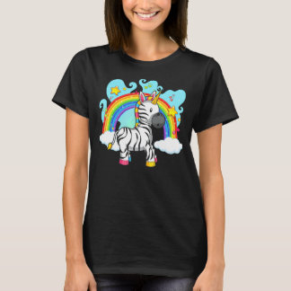 T-shirt Zoo Animal Rainbow Zebracorn Imaginaire Unicorn Ze