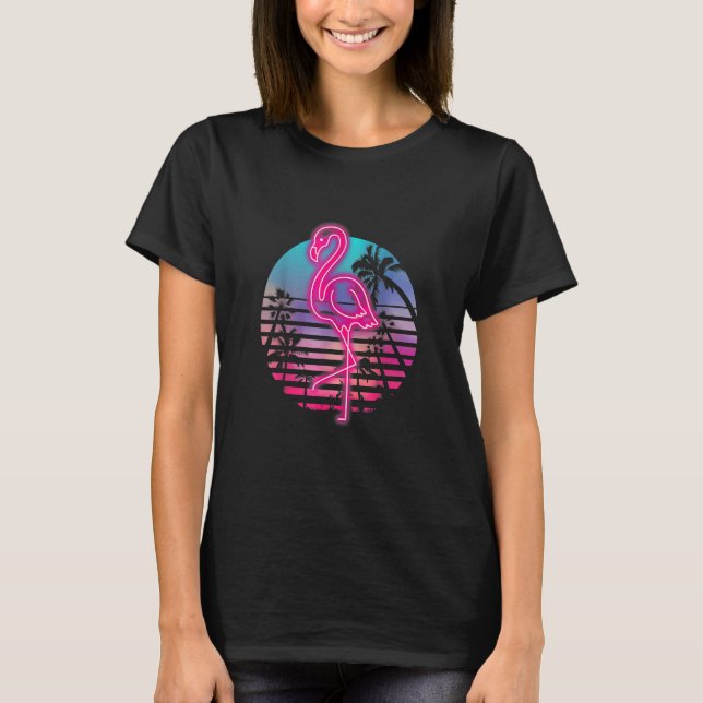 T-shirt Zoo Animal Tropic Summer Sunrise Flamingo (Devant)