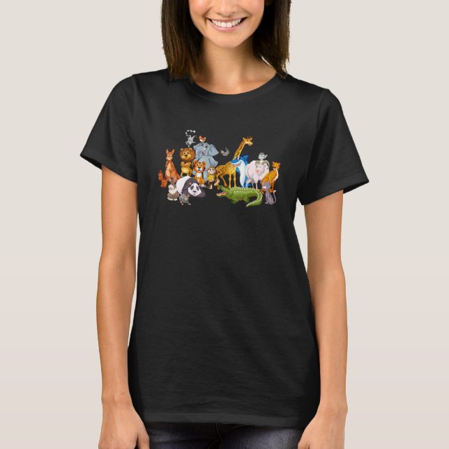 T-shirt Zoo Animals Boys Girls Zoo (Devant)