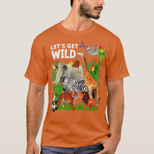 T-shirt Zoo Animaux Animaux Animaux Fête D'Anniversaire An