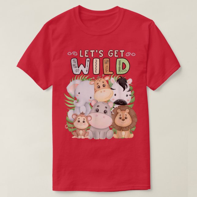 T-shirt Zoo Animaux Animaux Animaux Fête D'Anniversaire An (Design devant)