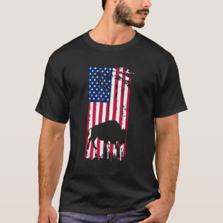 T-shirt Zoo Animaux Animaux Zookeeper USA Drapeau américai