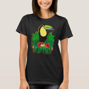 T-shirt Zoo Animaux Oiseaux exotiques Fleurs tropicales T