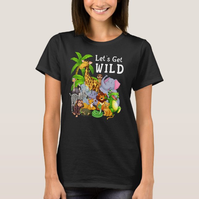 T-shirt Zoo Animaux Safari Faune Anniversaire Fête Let's G (Devant)