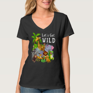 T-shirt Zoo Animaux Safari Faune Anniversaire Fête Let's G