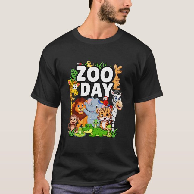 T-shirt Zoo Day Field Trip Wildlife Party Safari Animals (Devant)