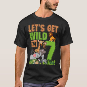 T-shirt Zoo de 7 ans Anniversaire Safari Jungle Animal 7e