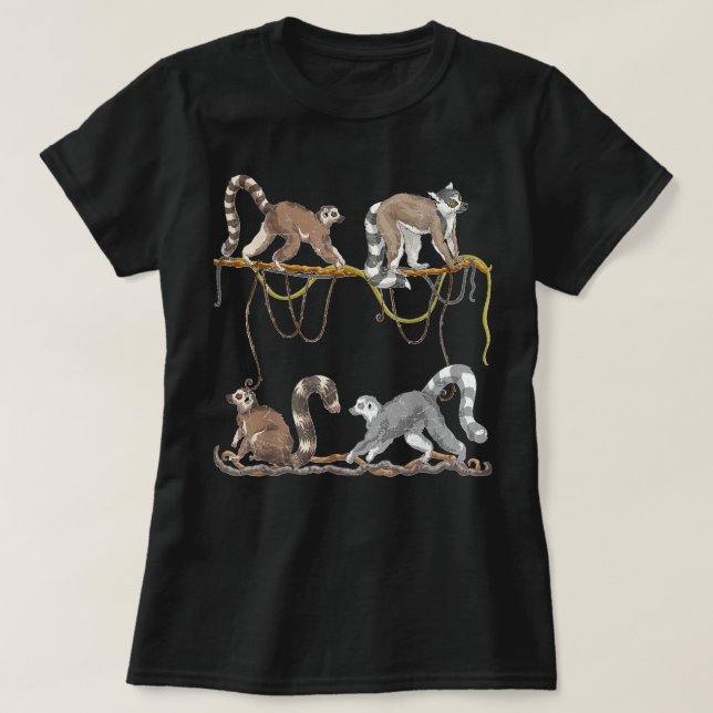 T-shirt Zoo de singe de Sifakas Amoureux des animaux Madag (Design devant)