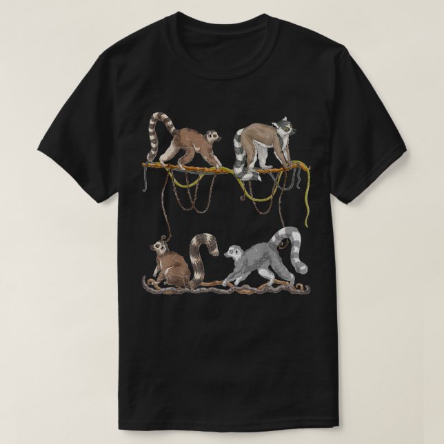 T-shirt Zoo de singe de Sifakas Amoureux des animaux Madag (Design devant)